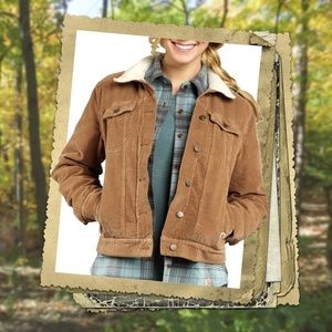 Carhartt Womens Sherpa Lined Corduroy Jacket Tan S